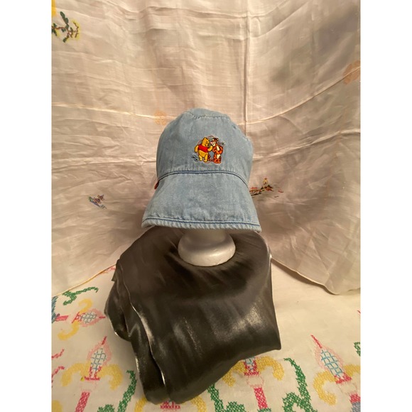 Disney,”Pooh”, Adult Denim Bucket Hat with embroidered Pooh and Tigger - Picture 2 of 12